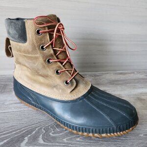 SOREL Cheyenne Waterproof Duck Boots Lace Leather Tan Black NM1704-225 Men Sz 15